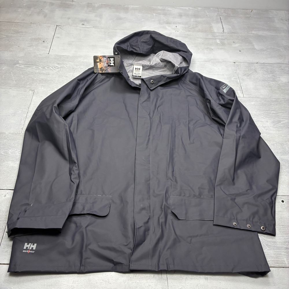Helly Hansen Mandal Jacket Mens 3XL Navy Waterproof Workwear Rain Coat 70129-590